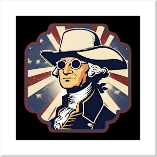 George Washington with sunglasses Posters and Art